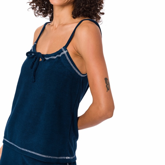 Suvi NYC women's 2-piece short and tank top pajama set . Terry Cotton - Picture 7 of 12